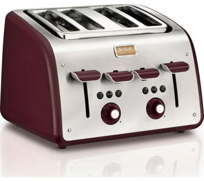 TEFAL Maison TT7705UK 4-Slice Toaster - Stainless Steel & Pomegranate Red TEFAL Maison TT7705UK 4-Slice Toaster - Stainless Steel & Pomegranate Red